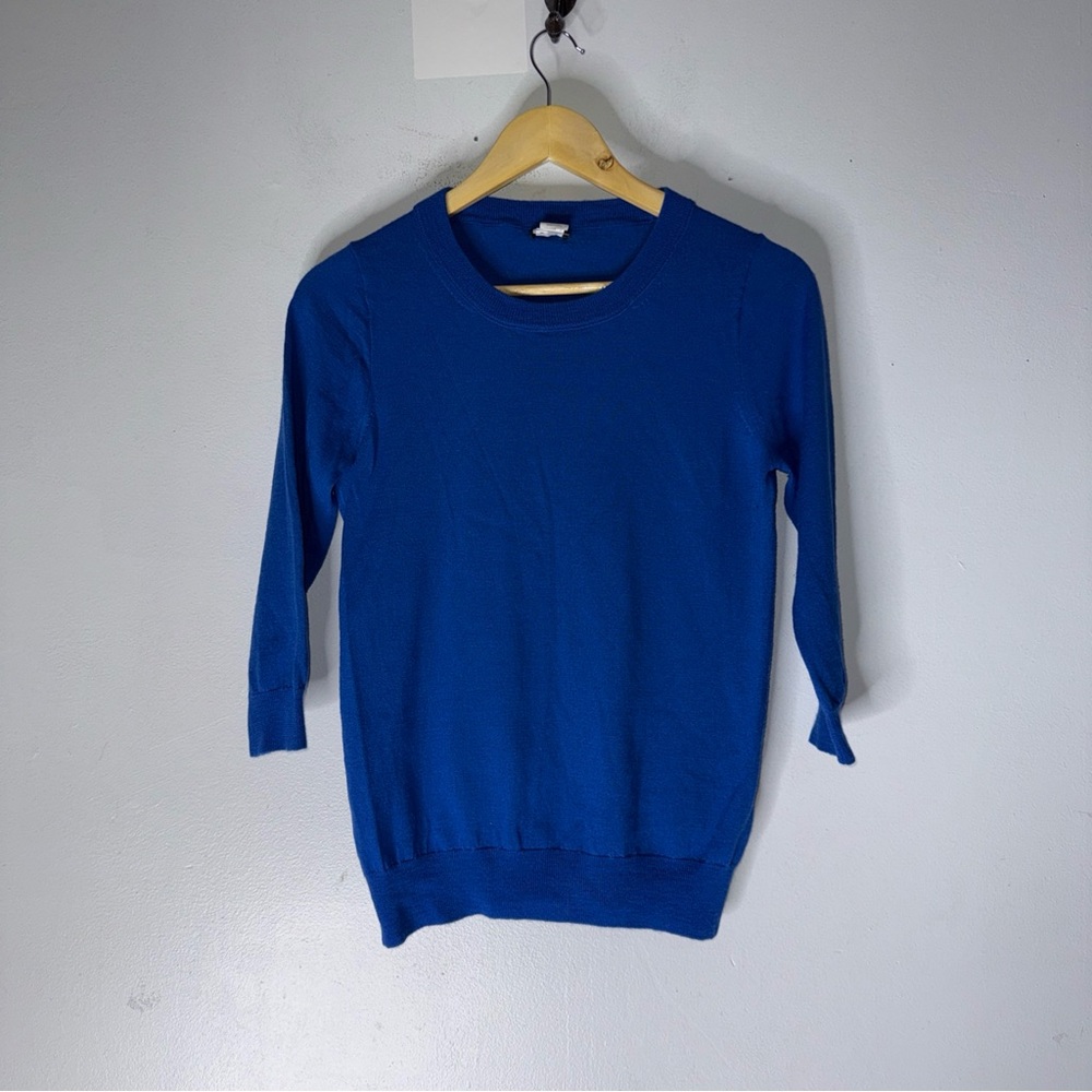 J Crew Merino Wool 3/4‎ Sleev Sweater Royal Blue Small